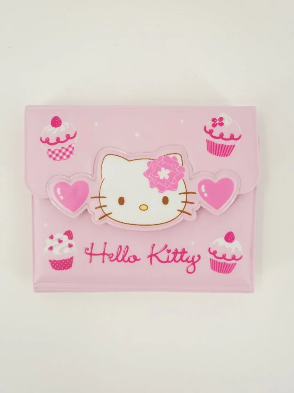 Vintage Sanrio Hello Kitty Tri-Fold Wallet 2011 Pink Cupcake